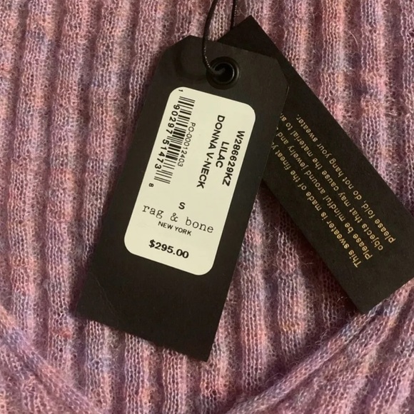 Rag & Bone Donna Lightweight V Neck Pullover Sweater in Lilac. - Picture 8 of 9